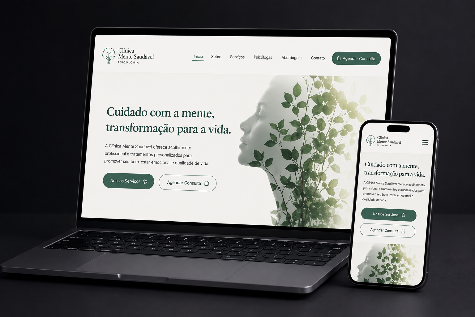 Site desenvolvido pela LM Web Sites para Clínica Mente Saudável